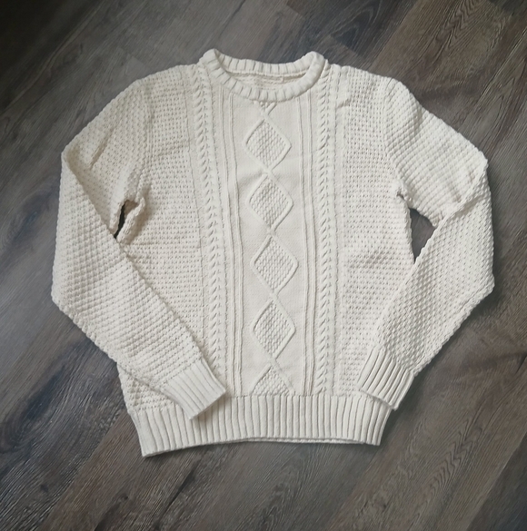 Sweaters - Cream Cable Knit Sweater Cozy Rory Cotton Blend Size Small